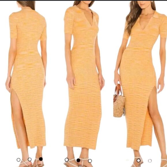 NWT L*Space Destination Knit Ribbed Apricot Bodycon Maxi Dress Medium Revolve - Picture 14 of 14